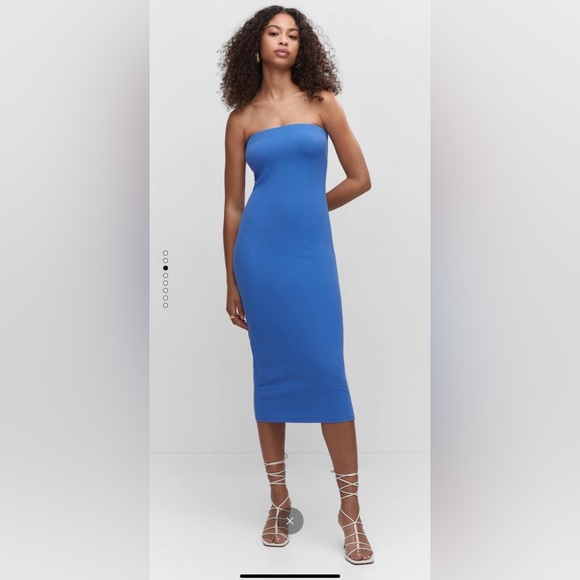Mango Blue strapless dress size 8 - Picture 1 of 6